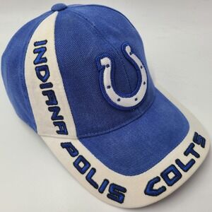 Vintage Indianapolis Colts Hat Adjustable (Fits Small) Logo Athletic Blue White